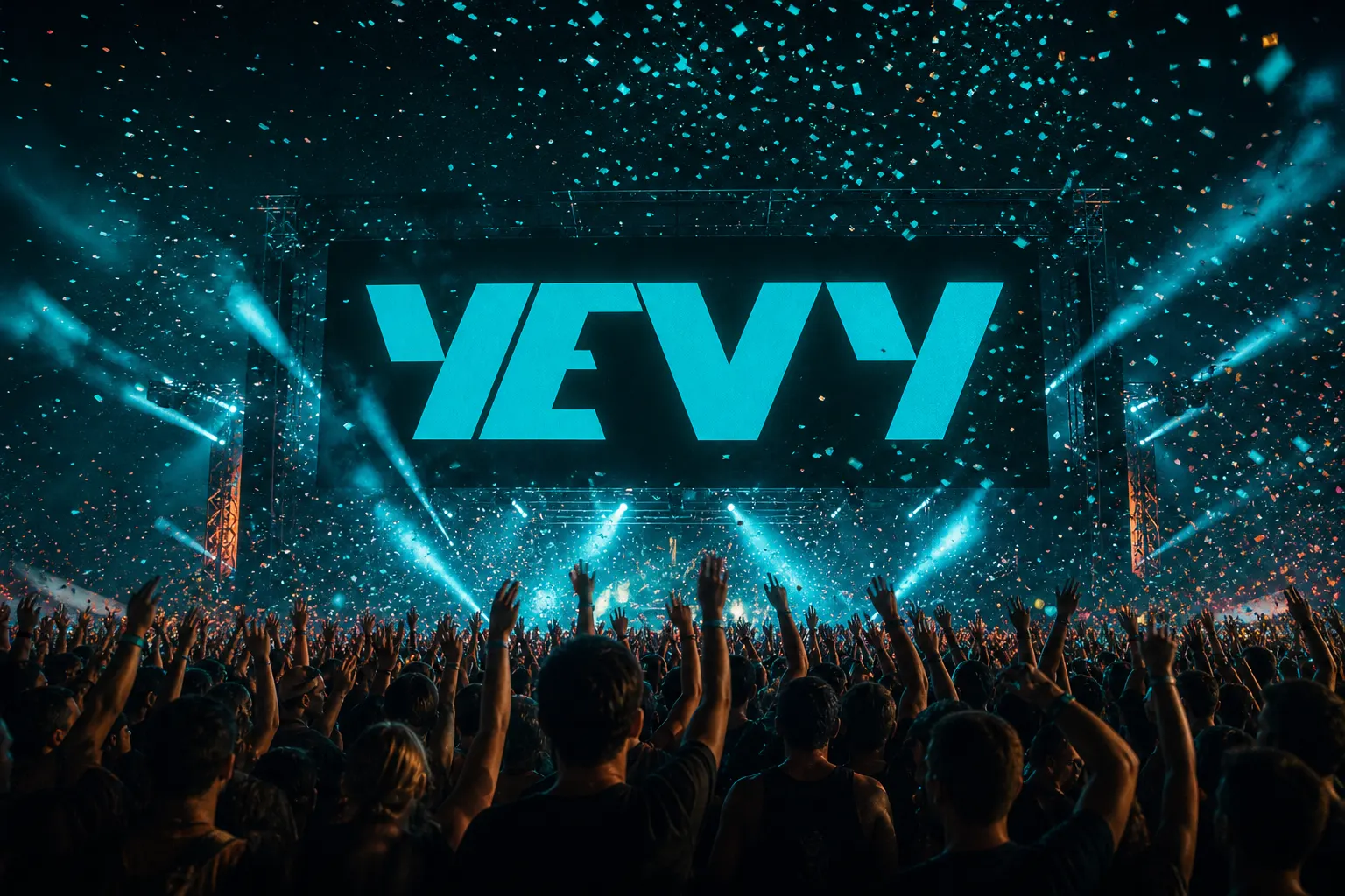 YEVY en la pantalla gigante de un festival
